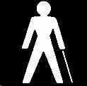 international blindness symbol; figure holding a cane